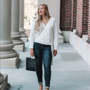 Madewell Texture & Thread White Wrap Top